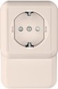 Schneider Electric Прима RA16-003-2I-BI Розетка одинарная с заземляющим контактом (16 А, IP20, в сборе, открытая установка, шторки, белая)