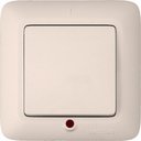 Schneider Electric Прима S16-053-S Выключатель одноклавишный (6 А, индикация, IP20, в сборе, скрытая установка, белый)