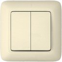 Schneider Electric Прима S56-043-SI Выключатель двухклавишный (6 А, IP20, в сборе, скрытая установка, слоновая кость)
