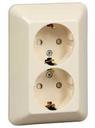 Schneider Electric Прима RS16-212-SI Розетка двойная с заземляющим контактом (16 А, IP20, в сборе, скрытая установка, шторки, слоновая кость)