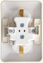 Schneider Electric Прима RS16-212-BI Розетка двойная с заземляющим контактом (16 А, IP20, в сборе, скрытая установка, шторки, белая)