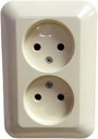 Schneider Electric Прима RS16-211-S Розетка двойная (16 А, IP20, в сборе, скрытая установка, слоновая кость)