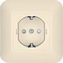 Schneider Electric Прима RS16-004-S Розетка одинарная с заземляющим контактом (16 А, IP20, в сборе, скрытая установка, шторки, слоновая кость)