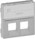 Legrand Valena Life 755482 Крышка розетки телефонной/компьютерной (2xRJ11/RJ45, надпись, алюминий)