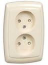 Schneider Electric Рондо RS16-225-SI Розетка двойная (16 А, IP20, в сборе, скрытая установка, шторки, слоновая кость)