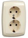 Schneider Electric Рондо RS16-228-SI Розетка двойная с заземляющим контактом (16 А, IP20, в сборе, скрытая установка, слоновая кость)