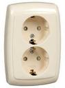 Schneider Electric Рондо RS16-226-SI Розетка двойная с заземляющим контактом (16 А, IP20, в сборе, скрытая установка, шторки, слоновая кость)