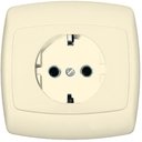 Schneider Electric Рондо RS16-264-SI Розетка двойная с заземляющим контактом (16 А, IP20, в сборе, скрытая установка, слоновая кость)