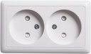 Schneider Electric Хит RA16-233I-B Розетка двойная (16 А, IP20, в сборе, открытая установка, шторки, белая)