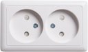 Schneider Electric Хит RA16-233-B Розетка двойная (16 А, IP20, в сборе, открытая установка, шторки, белая)
