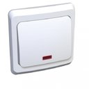 Schneider Electric Этюд KC10-002B Выключатель с самовозвратом (10 А, подсветка, в сборе, скрытая установка, белый)