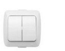 ABB Alsu 504-010200-202 Выключатель двухклавишный (10 А, в сборе, о/у, белый)