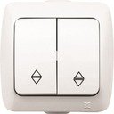ABB Alsu 504-010200-211 Выключатель двухклавишный (10 А, в сборе, проходная, о/у, белый)
