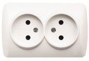 ABB Alsu 504-010200-907 Розетка двойная (10 А, в сборе, о/у, з/к, белый)
