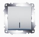 ABB Cosmo 619-011000-201 Выключатель одноклавишный (10 А, под рамку, подсветка, с/у, алюминий)