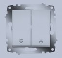 ABB Cosmo 619-011000-216 Выключатель жалюзи двухклавишный (10 А, без фиксации, под рамку, с/у, алюминий)
