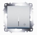 ABB Cosmo 619-011000-210 Переключатель одноклавишный (10 А, подсветка, под рамку, с/у, алюминий)