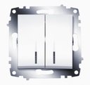 ABB Cosmo 619-010200-203 Выключатель двухклавишный (10 А, под рамку, подсветка, с/у, белый)