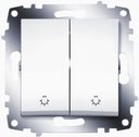 ABB 619-010200-257 Cosmo Бел Выключатель 2 кл. с индикацией