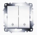ABB Cosmo 619-010200-211 Переключатель двухклавишный (10 А, под рамку, с/у, белый)