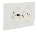 ABB Cosmo 632-010200-907 Розетка двойная (16 А, в сборе, с/у, з/к, белый)