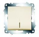 ABB Cosmo 619-010300-201 Выключатель одноклавишный (10 А, под рамку, подсветка, с/у, кремовый)