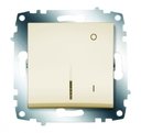 ABB Cosmo 619-010300-236 Выключатель одноклавишный (10 А, под рамку, подсветка, с/у, кремовый)