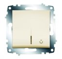 ABB 619-010300-206 Cosmo Крем Выключатель кнопочный с подсв.