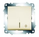 ABB Cosmo 619-010300-210 Переключатель одноклавишный (10 А, подсветка, под рамку, с/у, кремовый)