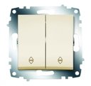 ABB Cosmo 619-010300-211 Переключатель двухклавишный (10 А, под рамку, с/у, кремовый)