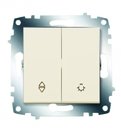 ABB Cosmo 619-010300-281 Переключатель двухклавишный (10 А, под рамку, с/у, кремовый)