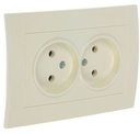 ABB Cosmo 632-010300-908 Розетка двойная (16 А, в сборе, с/у, без з/к, кремовый)