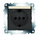 ABB Cosmo 619-010300-218 Розетка (16 А, под рамку, крышка, с/у, з/к, кремовый)