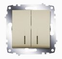 ABB Cosmo 619-011400-203 Выключатель двухклавишный (10 А, под рамку, подсветка, с/у, титан)