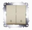 ABB Cosmo 619-011400-211 Переключатель двухклавишный (10 А, под рамку, с/у, титан)