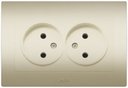 ABB Cosmo 632-011400-908 Розетка двойная (16 А, в сборе, с/у, без з/к, титан)
