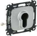 Legrand Valena Allure 755247 Переключатель кнопочный с ключом (10 А, под рамку, с/у, алюминий)