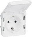 Legrand Plexo Artic 070722 Розетка с заземляющим контактом (16 А, IP55, под рамку, скрытая установка, шторки, крышка, белый)