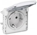 Legrand Plexo 069640 Розетка с заземляющим контактом (16 А, IP55, под рамку, скрытая установка, крышка, белая)