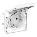 Legrand Plexo 069639 Розетка с заземляющим контактом (16 А, IP55, под рамку, винт. зажимы, скрытая установка, крышка, белая)