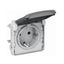 Legrand Plexo 069571 Розетка с заземляющим контактом (16 А, IP55, под рамку, винт. зажимы, скрытая установка, крышка, серая)