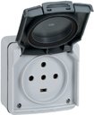 Legrand Plexo 091657 Розетка силовая трехфазная (20 А, 3K+З+Н, IP55, в сборе, открытая установка, крышка, серая)