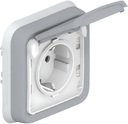 Legrand Plexo 069833 Розетка с заземляющим контактом (16 А, в сборе, скрытая установка, крышка, серая)