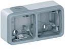 Legrand Plexo 069672 Установочная коробка двойная (горизонтальная, серая)
