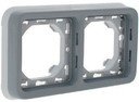 Legrand Plexo 069683 Рамка-суппорт 2-постовая (IP55, горизонтальная, серая)