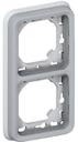 Legrand Plexo 069685 Рамка-суппорт 2-постовая (IP55, вертикальная, серая)