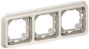 Legrand Plexo 069698 Рамка-суппорт 3-постовая (IP55, горизонтальная, белая)