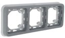 Legrand Plexo 069687 Рамка-суппорт 3-постовая (IP55, горизонтальная, серая)