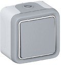 Legrand Plexo 069711 Переключатель однополюсный проходной (10 А, в сборе, открытая установка, серый)