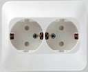 Schneider Electric Merten M-Trend MTN2320-1219 Розетка двойная с заземляющим контактом (16 А, в сборе, шторки, скрытая установка, белая)